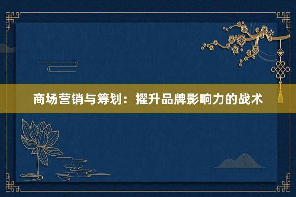 商场营销与筹划：擢升品牌影响力的战术
