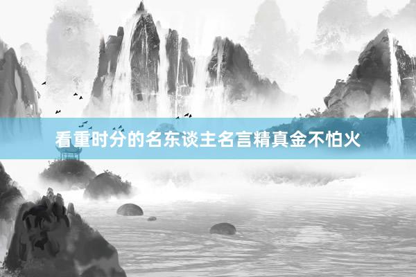 看重时分的名东谈主名言精真金不怕火